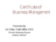 Certificate of Business Management