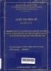   Nghiên cứu ảnh hưởng của chế độ cắt đến chất lượng bề mặt chi tiết gia công trong công nghệ cắt gọt kim loại tốc độ cao: Luận văn Thạc Sĩ 605204