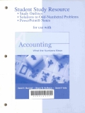 Student study resource : Study outlines, Solution to Odd-number problems, PowerPoint notes for use with ACCOUNTING : WHAT THE NUMBERS MEAN