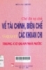 Chế độ tự chủ về tài chính, biên chế và quản lý các khoản chi trong cơ quan nhà nước