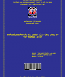 Phân tích báo cáo tài chính của Tổng Công ty Việt Thắng - CTCP: