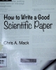 How to write a good scientific paper